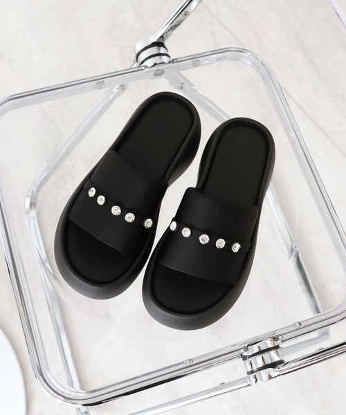 Futier land（フューティアランド）の「もちふわっ厚底プラットフォームサンダル（サンダル・レディース・ブラック/ブラック系その他・35/36/37/38/39）」の14枚目の写真