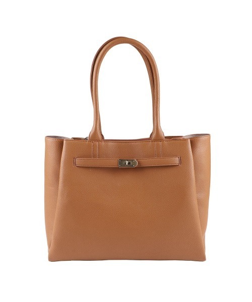 LIZDAYS(リズデイズ)の「PU レザートートバッグ Grace by LIZDAYS(トートバッグ・レディース・グレイッシュベージュ/ラベンダー/ブラック/キャメル・FREE)」の4枚目の写真
