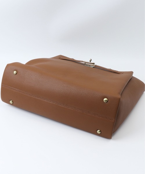 LIZDAYS(リズデイズ)の「PU レザートートバッグ Grace by LIZDAYS(トートバッグ・レディース・グレイッシュベージュ/ラベンダー/ブラック/キャメル・FREE)」の12枚目の写真