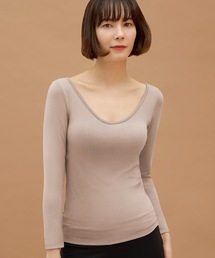 BAMBI WATER(バンビウォーター)の【特許取得】 カップ付きヒートインナー ワイドネック 長袖 ロング あったかインナー カパカパしないブラトップ(インナーウェア/肌着)