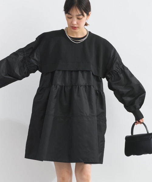 PICCIN(ピッチン)の「ニット切り替えティアードプルオーバー(チュニック・レディース・オフホワイト/ブラック・M)」の2枚目の写真