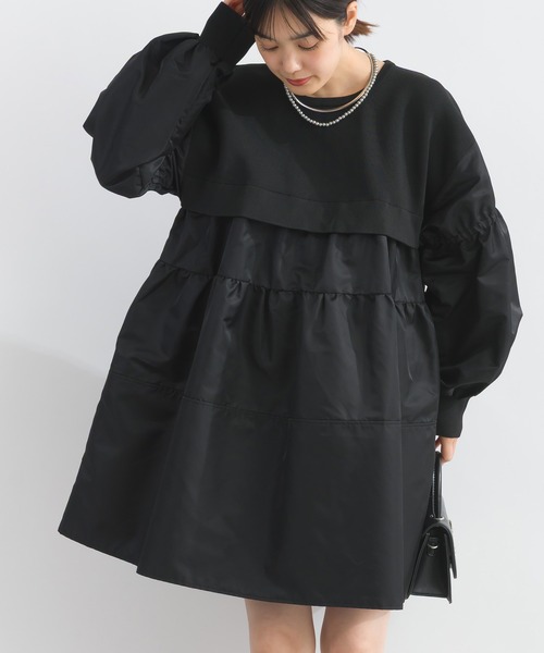 PICCIN(ピッチン)の「ニット切り替えティアードプルオーバー(チュニック・レディース・オフホワイト/ブラック・M)」の13枚目の写真