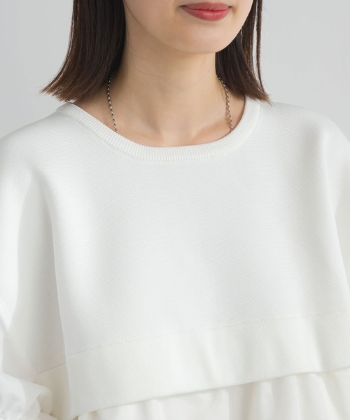 PICCIN(ピッチン)の「ニット切り替えティアードプルオーバー(チュニック・レディース・オフホワイト/ブラック・M)」の20枚目の写真