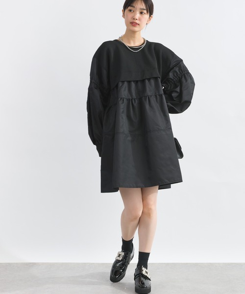 PICCIN(ピッチン)の「ニット切り替えティアードプルオーバー(チュニック・レディース・オフホワイト/ブラック・M)」の17枚目の写真