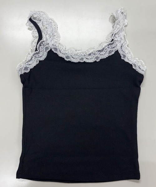 MILAE（ミレ）の「刺繍レースリブ編みタンクトップ（タンクトップ・レディース・ホワイト/ブラック/グレー・FREE）」の11枚目の写真