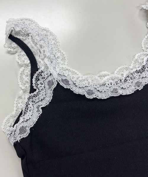 MILAE（ミレ）の「刺繍レースリブ編みタンクトップ（タンクトップ・レディース・ホワイト/ブラック/グレー・FREE）」の12枚目の写真