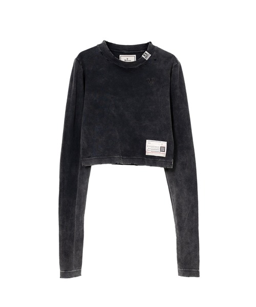 Bleached Cropped Long Sleeve T-shirt（Tシャツ/カットソー）｜Maison