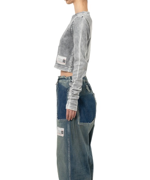 Maison MIHARA YASUHIRO(メゾンミハラヤスヒロ)の「Bleached Cropped Long Sleeve T-shirt(Tシャツ/カットソー・レディース・グレー/ブラック・36/38)」の11枚目の写真