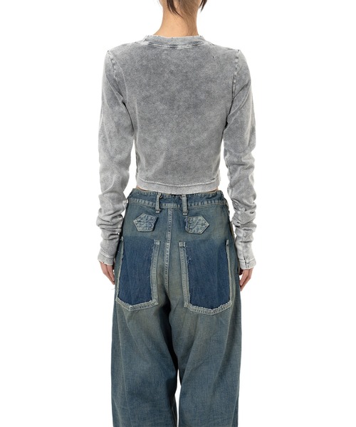 Bleached Cropped Long Sleeve T-shirt（Tシャツ/カットソー