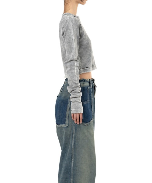 【MIHARAYASUHIRO】Bleached Long Sleeve T-shirt クロップド丈 Bleached Cropped Long Sleeve T-shirt(Tシャツ/カットソー
