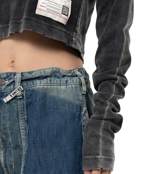 Bleached Cropped Long Sleeve T-shirt（Tシャツ/カットソー）｜Maison