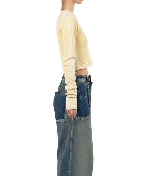 【MIHARAYASUHIRO】Bleached Long Sleeve T-shirt クロップド丈 Maison MIHARA YASUHIRO ONLINE STORE（メゾンミハラヤスヒロ