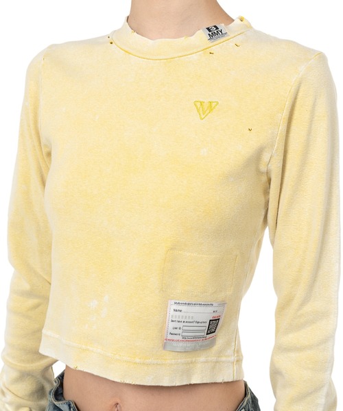 【MIHARAYASUHIRO】Bleached Long Sleeve T-shirt クロップド丈 Maison MIHARA YASUHIRO ONLINE STORE（メゾンミハラヤスヒロ