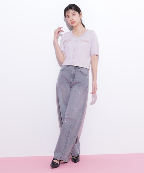 ◇ラメツイード半袖カーディガン（ニット/セーター）｜JILL by JILL