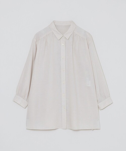 MACKINTOSH PHILOSOPHY(マッキントッシュ フィロソフィー)の「リネンミックスレギュラーカラーシャツ(シャツ/ブラウス・レディース・ブルー系その他3/ライトブルー/ベージュ・36/38)」の1枚目の写真