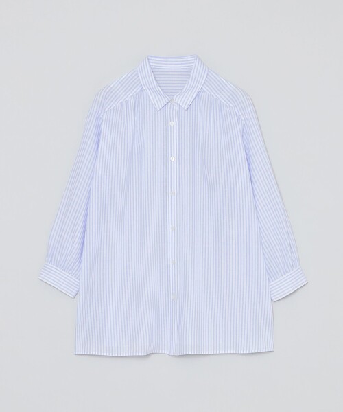 MACKINTOSH PHILOSOPHY(マッキントッシュ フィロソフィー)の「リネンミックスレギュラーカラーシャツ(シャツ/ブラウス・レディース・ブルー系その他3/ライトブルー/ベージュ・36/38)」の3枚目の写真