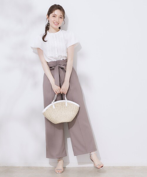 Couture Brooch / クチュールブローチ 【大人フェミニン・華奢見え・通勤】フロントフリルシャツ セール】【大人フェミニン・華奢見え・通勤】フロントフリル