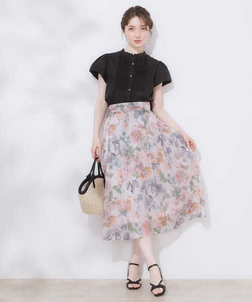 Couture Brooch / クチュールブローチ 【大人フェミニン・華奢見え・通勤】フロントフリルシャツ セール】【大人フェミニン・華奢見え・通勤】フロントフリル