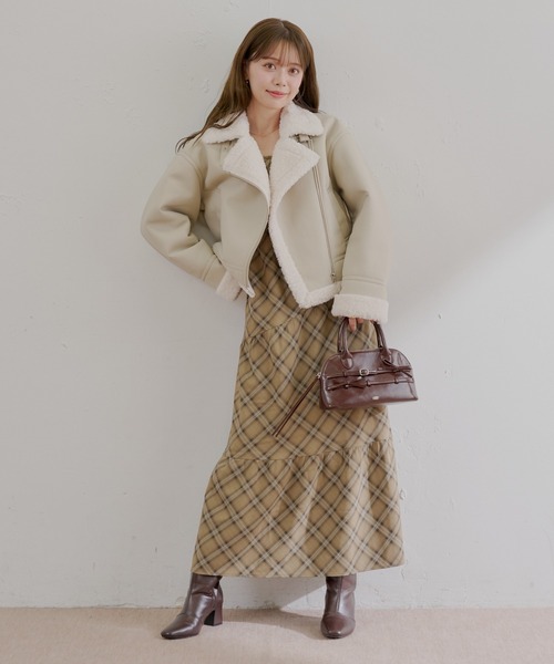 Chico（チコ）の「【WEB限定/REVIVAL】ボアレザーライダースジャケット