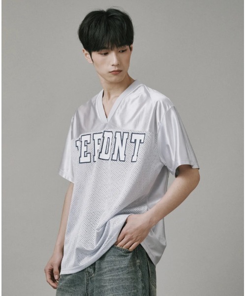 Vini(ヴィニ)の「メッシュ ラグビージャージ Tシャツ(Tシャツ/カットソー・メンズ・ブラック/グレー・LARGE/MEDIUM/SMALL)」の2枚目の写真