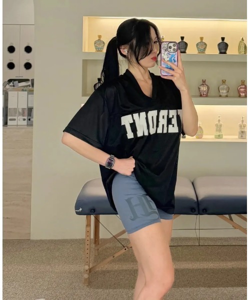 Vini(ヴィニ)の「メッシュ ラグビージャージ Tシャツ(Tシャツ/カットソー・メンズ・ブラック/グレー・LARGE/MEDIUM/SMALL)」の8枚目の写真