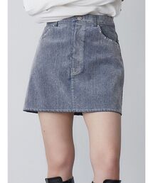 MURUA | 【セットアップ対応】フロッキーデニムミニスカート(スカート)