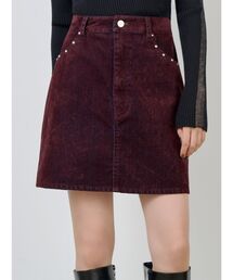 MURUA | 【セットアップ対応】フロッキーデニムミニスカート(スカート)