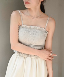 （カップ付き）シャーリングキャミソール