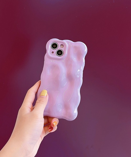 SANSeLF（サンセルフ）の「【SANSeLF】 ウェーブミラー バブルシルエット スマホケース iPhoneカバー アイフォンケース sac25a003（スマホケース/カバー・レディース・オレンジ/パープル/ホワイト系その他/ホワイト/ピンク/グリーン/シルバー/ブルー/ライトピンク・iPhone 14 Pro/iPhone 14/iPhone 16 Pro/iPhone 16/iPhone 15 Pro/iPhone 15）」の5枚目の写真