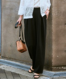 nissen | しぼサテンインタックとろみイージーセミワイドパンツ＜大きいサイズ有＞(その他パンツ)