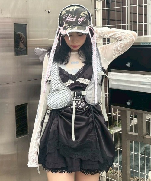 Candy Stripper（キャンディストリッパー）の「HEAD DRESS キャップ（キャップ・レディース・ピンク/カーキ/ブラック・FREE）」の8枚目の写真