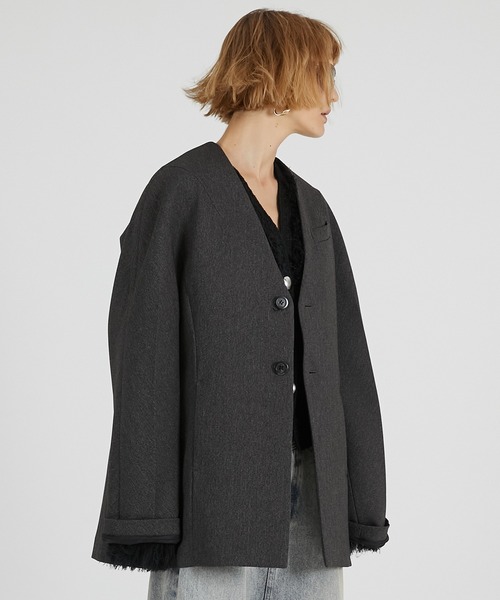 PRANK PROJECT（プランクプロジェクト）の「ラガージャケット / Rugger Jacket（その他アウター・レディース・グレー/ブラック・FREE）」の4枚目の写真