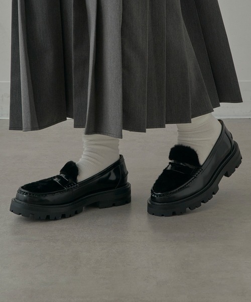 ARTESANOS（アルテサノス）の「【ARTESANOS】ファー付き厚底ローファー FLORENTIC/PRCOLINO GU12-526-FLPE（ローファー・レディース・ブラック・38/37/36）」の13枚目の写真