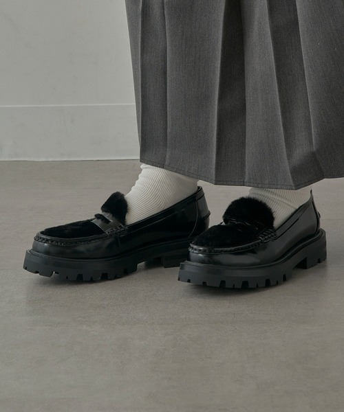ARTESANOS（アルテサノス）の「【ARTESANOS】ファー付き厚底ローファー FLORENTIC/PRCOLINO GU12-526-FLPE（ローファー・レディース・ブラック・38/37/36）」の12枚目の写真