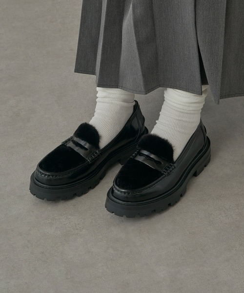 ARTESANOS（アルテサノス）の「【ARTESANOS】ファー付き厚底ローファー FLORENTIC/PRCOLINO GU12-526-FLPE（ローファー・レディース・ブラック・38/37/36）」の9枚目の写真