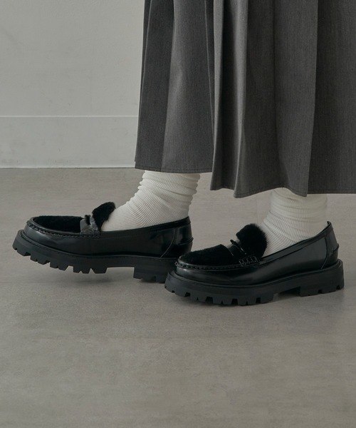ARTESANOS（アルテサノス）の「【ARTESANOS】ファー付き厚底ローファー FLORENTIC/PRCOLINO GU12-526-FLPE（ローファー・レディース・ブラック・38/37/36）」の14枚目の写真