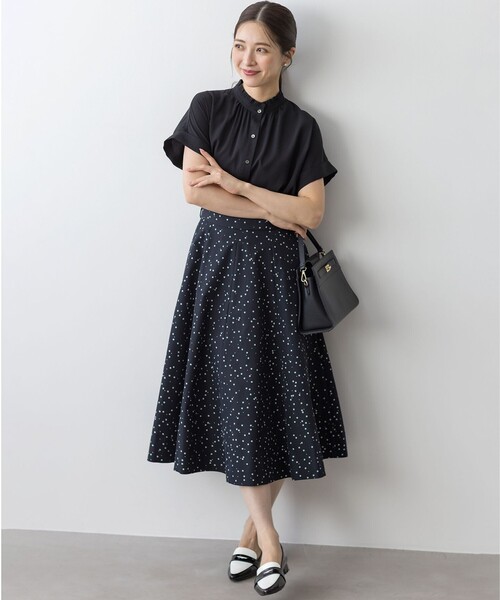 セール】フラワースパンコールプリント スカート（スカート）｜組曲