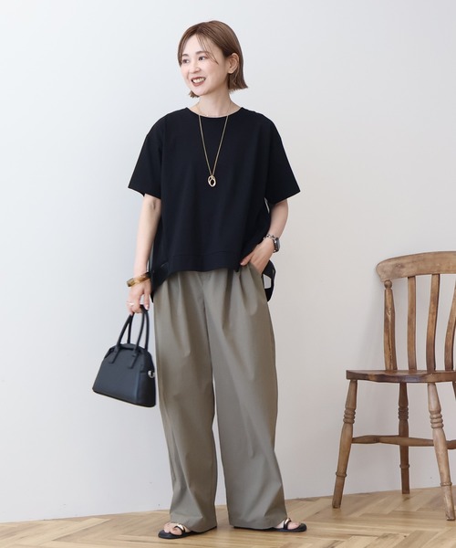 AMERICAN HOLIC(アメリカンホリック)の「バックチュールレイヤードカットプルオーバー(Tシャツ/カットソー・レディース・モカ/グレー系その他/ブラック/アイボリー・M/L)」の6枚目の写真