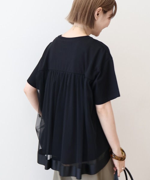 AMERICAN HOLIC(アメリカンホリック)の「バックチュールレイヤードカットプルオーバー(Tシャツ/カットソー・レディース・モカ/グレー系その他/ブラック/アイボリー・M/L)」の10枚目の写真