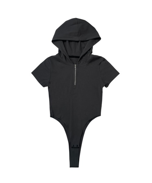 ACLENT アクレント　ボディースーツ 完売商品　bodysuit ACLENT（アクレント）の「フーデットハーフジップボディースーツ（T