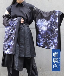 REZEN | 蝶×花火プリント和袖シャツ(シャツ/ブラウス)
