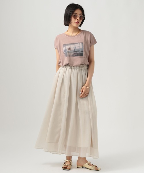 BAYFLOW（ベイフロー）の「[抜け感をプラス]シアーフレアスカート（スカート・レディース・ブラック/アイボリー/ボルドー・FREE）」の12枚目の写真