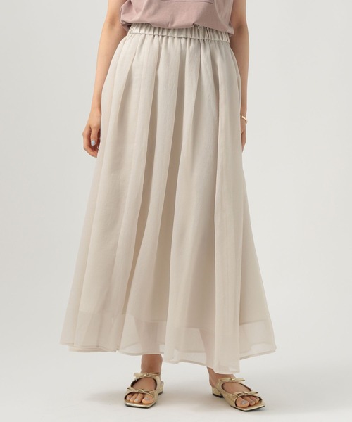 BAYFLOW（ベイフロー）の「[抜け感をプラス]シアーフレアスカート（スカート・レディース・ブラック/アイボリー/ボルドー・FREE）」の13枚目の写真