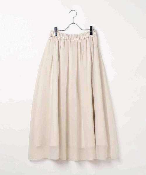 BAYFLOW（ベイフロー）の「[抜け感をプラス]シアーフレアスカート（スカート・レディース・ブラック/アイボリー/ボルドー・FREE）」の14枚目の写真