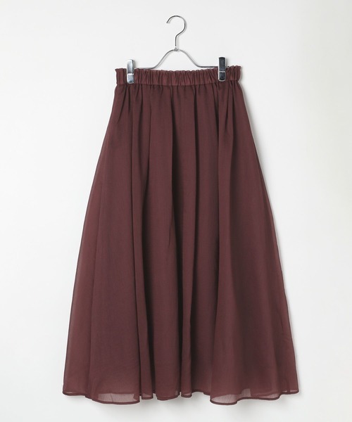 BAYFLOW（ベイフロー）の「[抜け感をプラス]シアーフレアスカート（スカート・レディース・ブラック/アイボリー/ボルドー・FREE）」の16枚目の写真