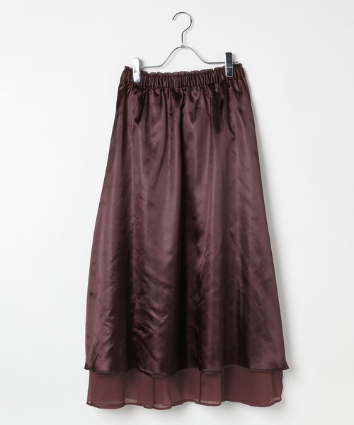 BAYFLOW（ベイフロー）の「[抜け感をプラス]シアーフレアスカート（スカート・レディース・ブラック/アイボリー/ボルドー・FREE）」の20枚目の写真