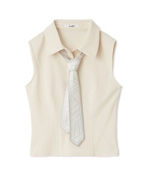 SNIDEL（スナイデル）の「ボウタイポロカットプルオーバー（Tシャツ/カットソー・レディース・ブラウン/アイボリー/ブラック・F）」の15枚目の写真