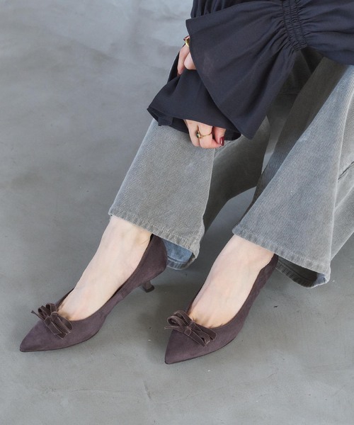 ルタロン　リボンパンプス LE TALON（ルタロン）の「4cmポインテッドクロスリボンパンプス