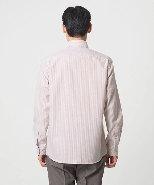 green label relaxing(グリーンレーベルリラクシング)の「エブリット コットンオックス ストライプ スナップ ボタンダウン シャツ -イージーアイロン-(ビジネスシャツ・メンズ・ワイン/ライム・M/L/S/XL)」の11枚目の写真