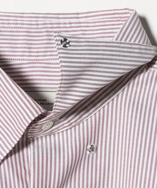 green label relaxing(グリーンレーベルリラクシング)の「エブリット コットンオックス ストライプ スナップ ボタンダウン シャツ -イージーアイロン-(ビジネスシャツ・メンズ・ワイン/ライム・M/L/S/XL)」の17枚目の写真
